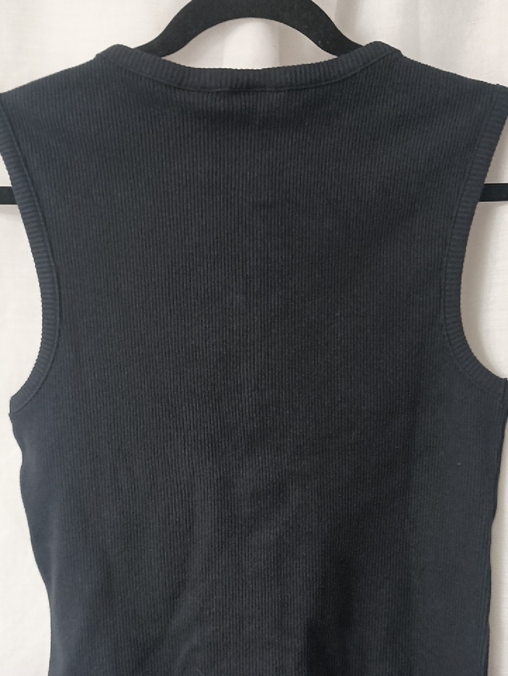 Levis Black Ribbed Button Up Tank Top M - Picture 7 of 10